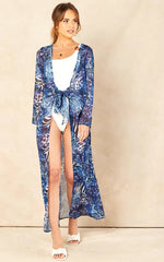 Load image into Gallery viewer, Blátt kaftan sloppur fyrir ströndina sundfatnaður www.demetra.is
