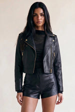 Load image into Gallery viewer, Stella PU biker jakki
