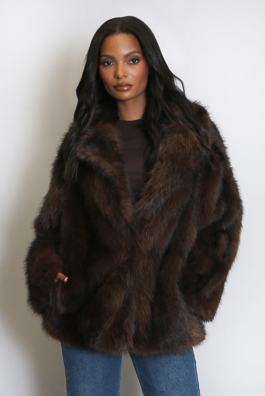 brúnn pels www.demetra.is gervipels dökkbrúnn