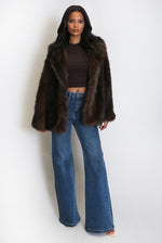 Load image into Gallery viewer, brúnn pels www.demetra.is gervipels dökkbrúnn
