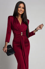 Load image into Gallery viewer, Nelly kjóll - dökkrauður
